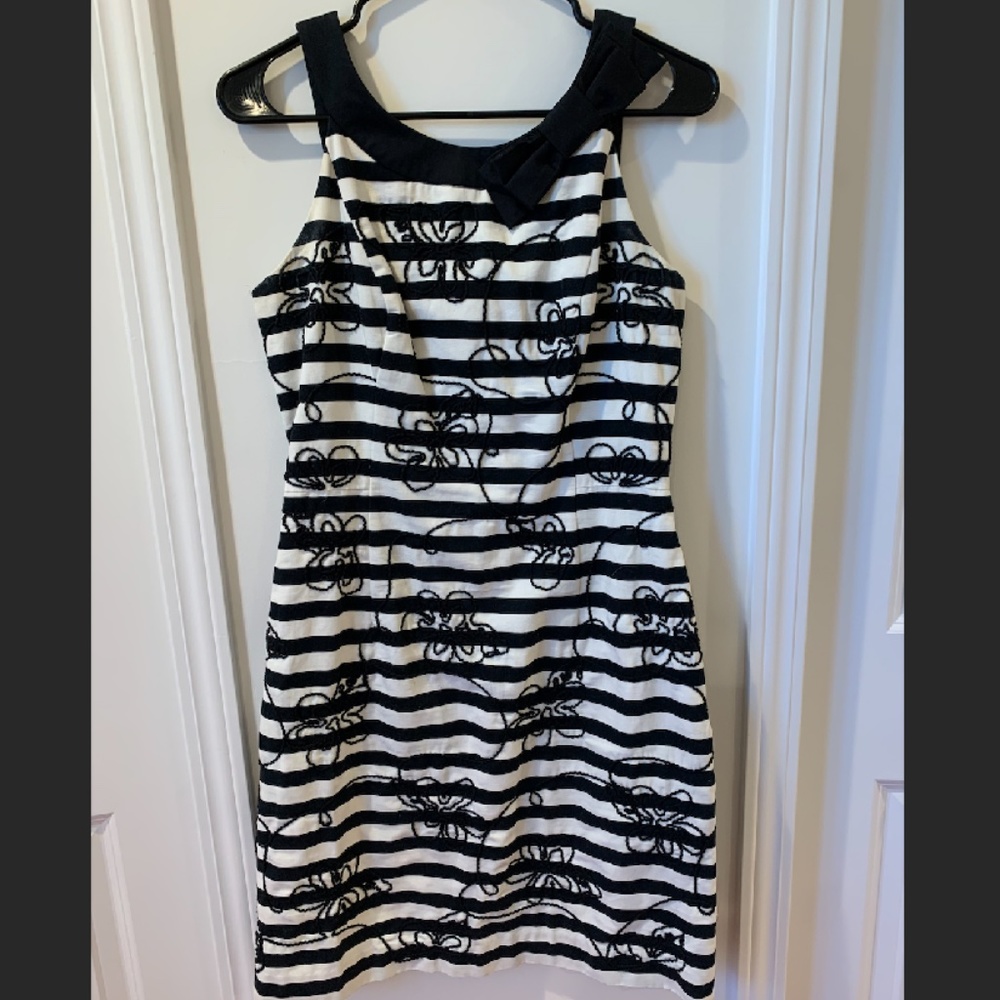 Lily Pulitzer Black and White Floral Dress w/ Bow